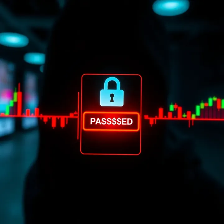 Secure login interface for a binary trading platform with emphasis on password entry