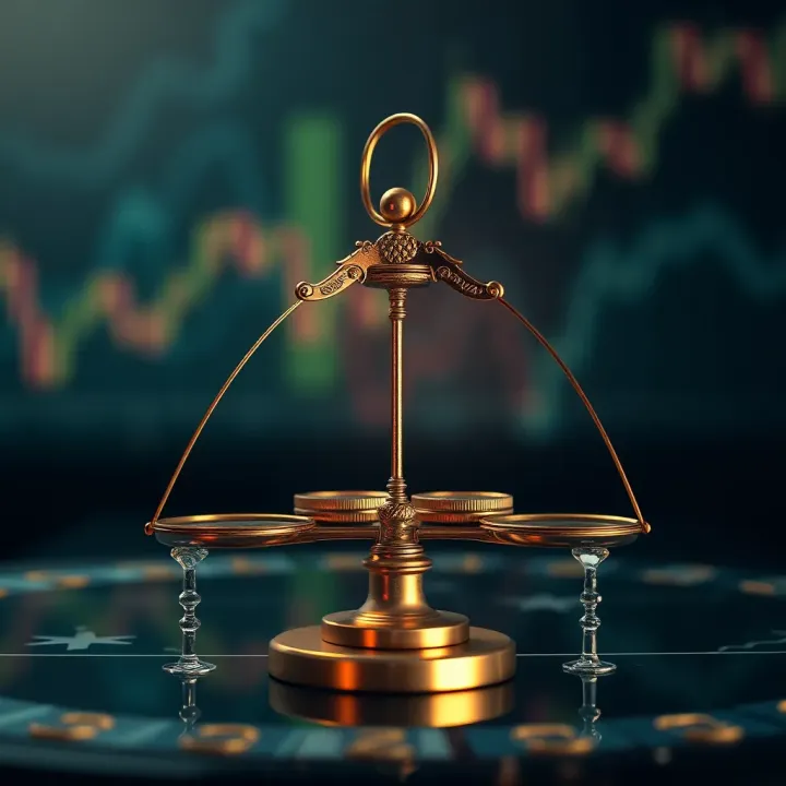 Conceptual graphic depicting the balance of risks and legal considerations in Kenyan binary options trading