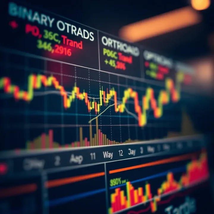 Graph showing upward and downward trends in financial trading charts