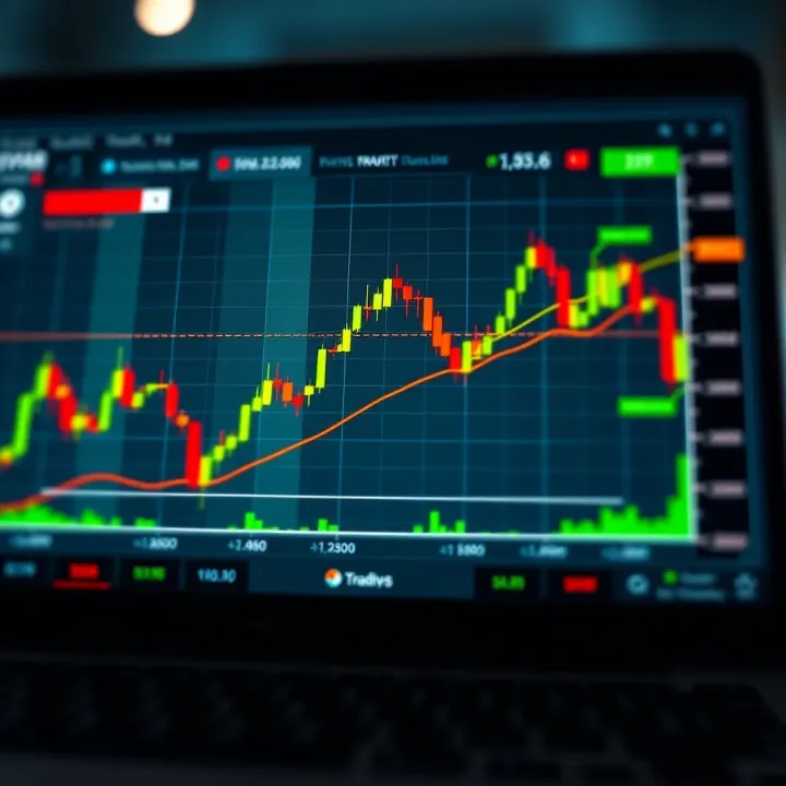 Graph depicting binary trade outcomes with potential profit and loss zones