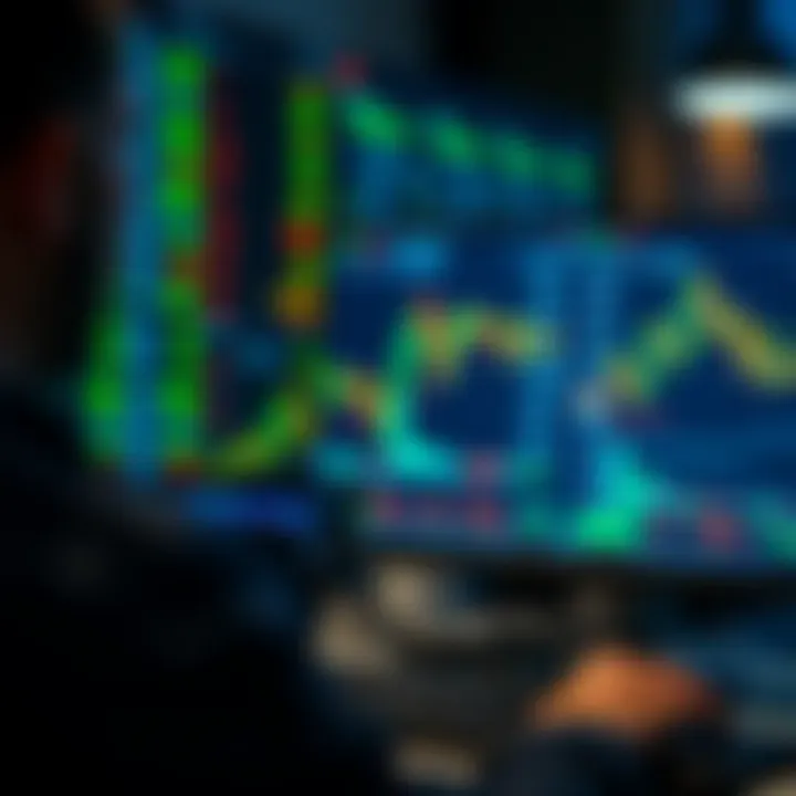 Visual representation of automated binary trading software analyzing market data