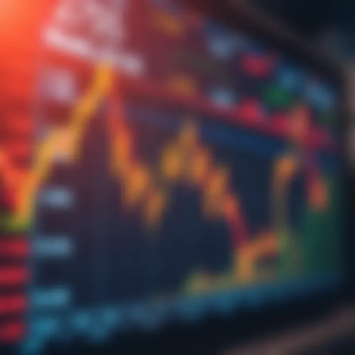 Graph showing currency exchange rates and financial data on a digital screen