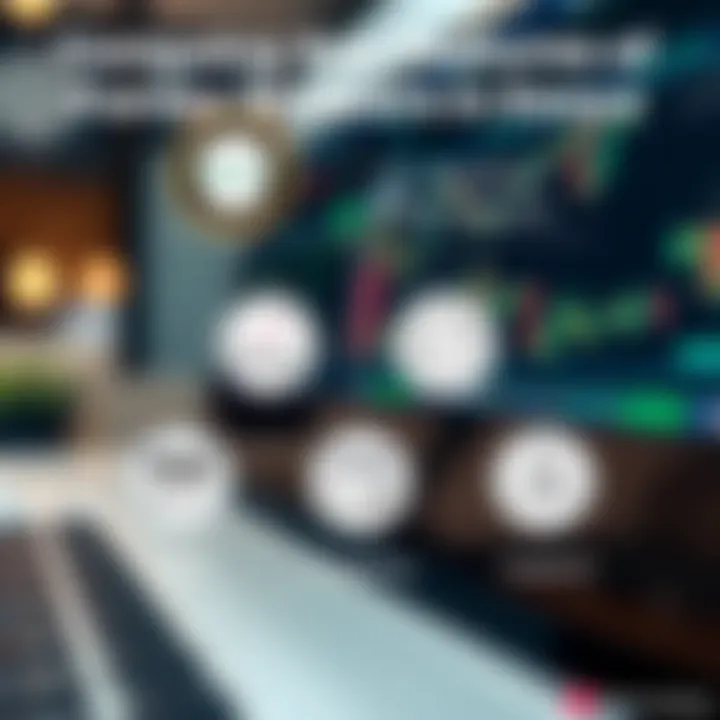 Comparison of forex broker features including regulation badges, trading platforms, fees, and customer support icons