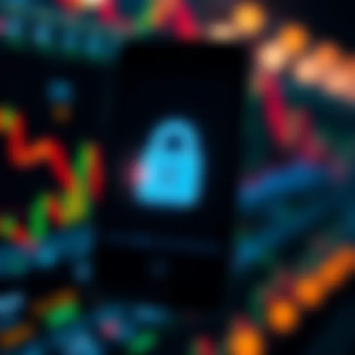 Secure forex trading app with lock icon symbolizing safety and protection