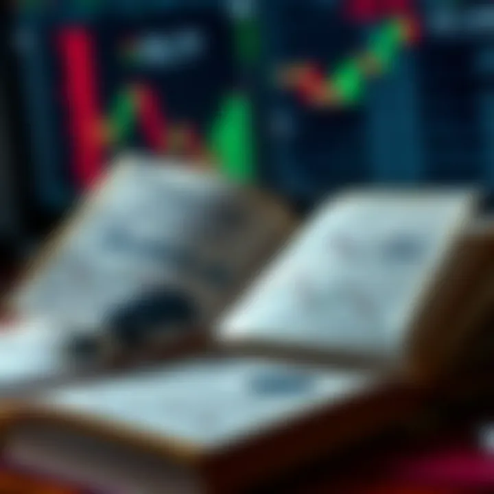 Open book with charts and graphs illustrating forex trading concepts