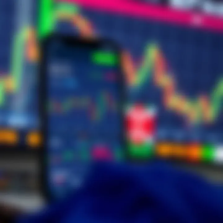 Forex Trading Interface with Currency Charts for Kenyan Users Smartphone displaying forex trading app with currency charts and Kenyan flag