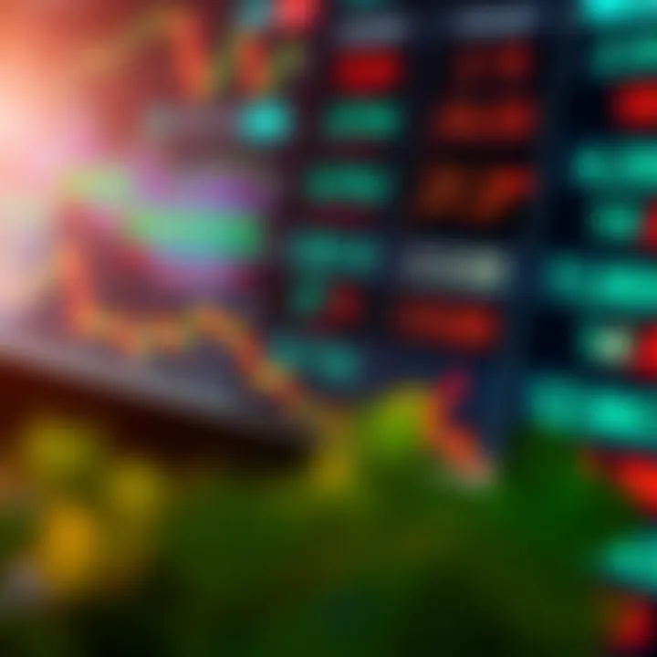 Visual representation of currency pairs and exchange rates in forex market