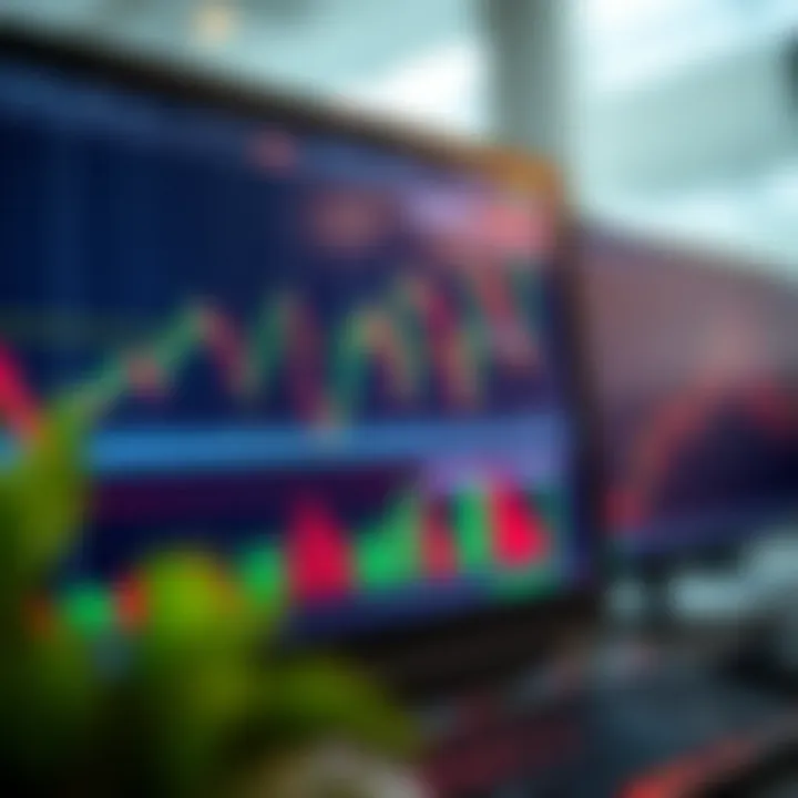 Graph displaying currency pair fluctuations on a trading platform screen