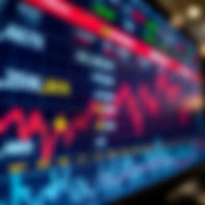 Currency exchange rates fluctuating on a digital trading platform screen