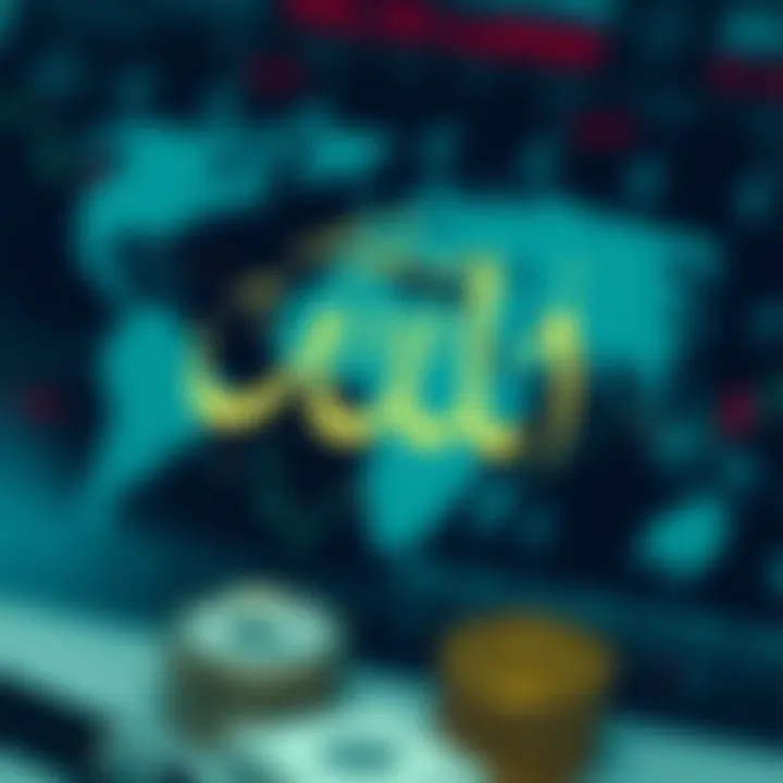 Islamic calligraphy symbolizing halal finance principles overlaid on global currency symbols