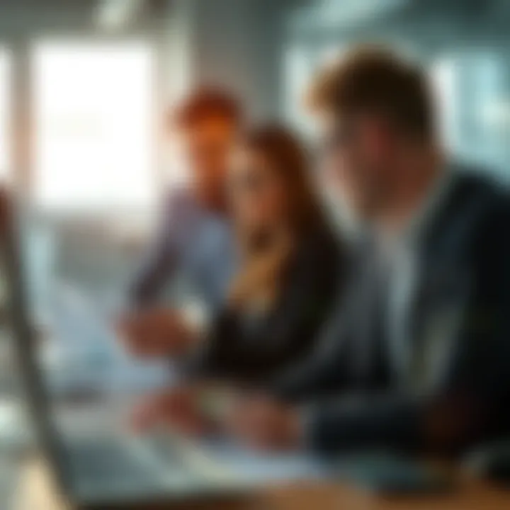 Visualization of a business team analyzing potential threats and making strategic decisions to safeguard operations