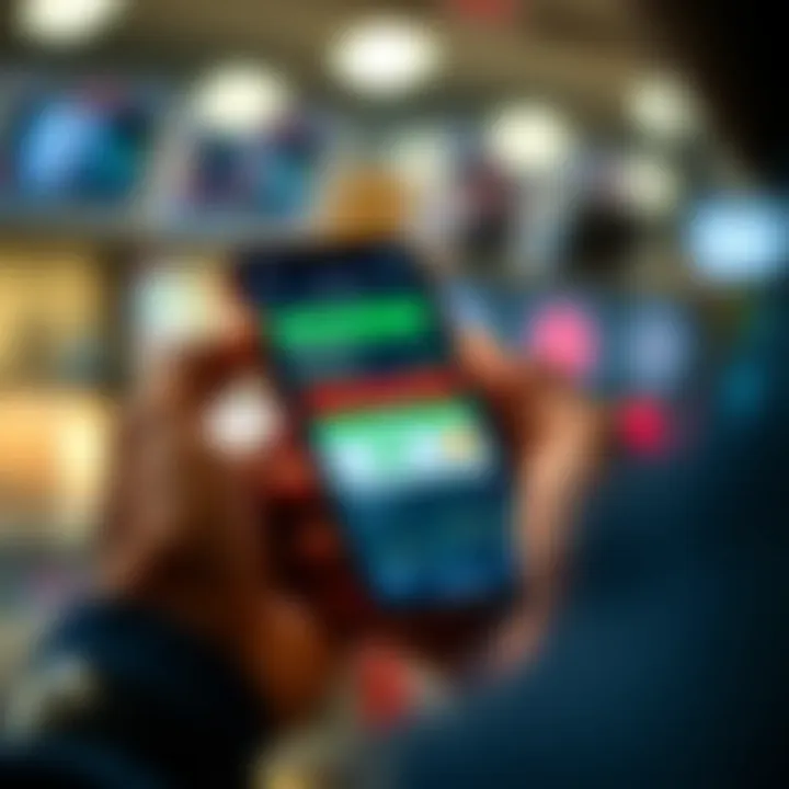 Mobile phone showing M-Pesa app interface used for funding a forex trading account