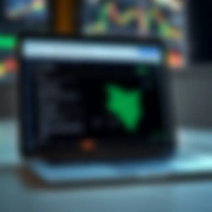Open PDF document on a laptop screen showing forex trading concepts and a map highlighting Kenya