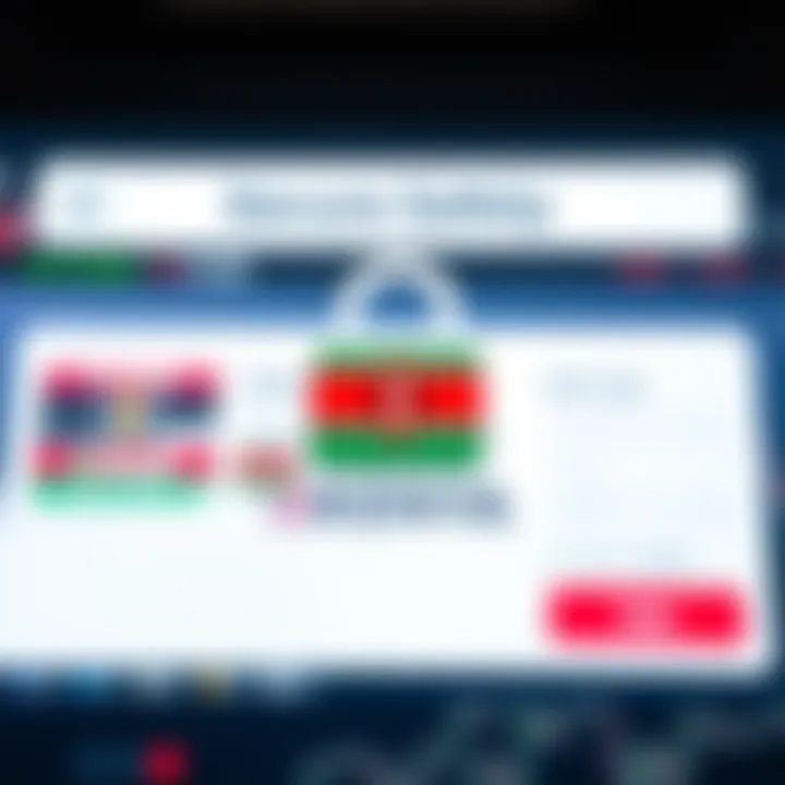 Graphic showing secure login interface with Kenyan flag elements highlighting safety in digital registrations