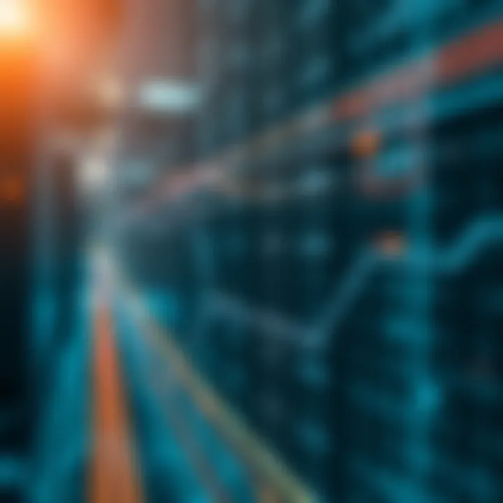 Diagram illustrating binary code consisting of zeroes and ones flowing through a digital circuit