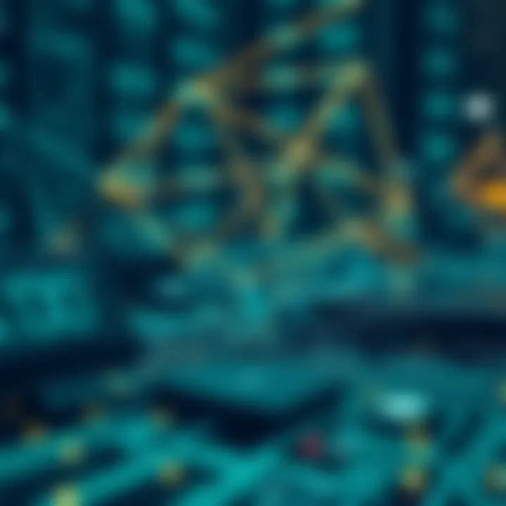 Conceptual graphic showing digital devices interconnected through streams of binary data symbols