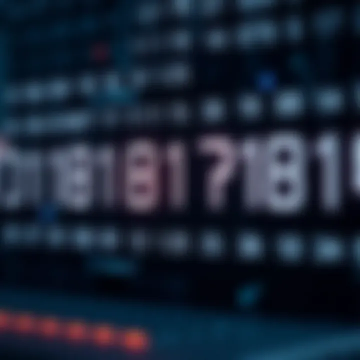 Diagram illustrating binary digits representing data values in computing systems