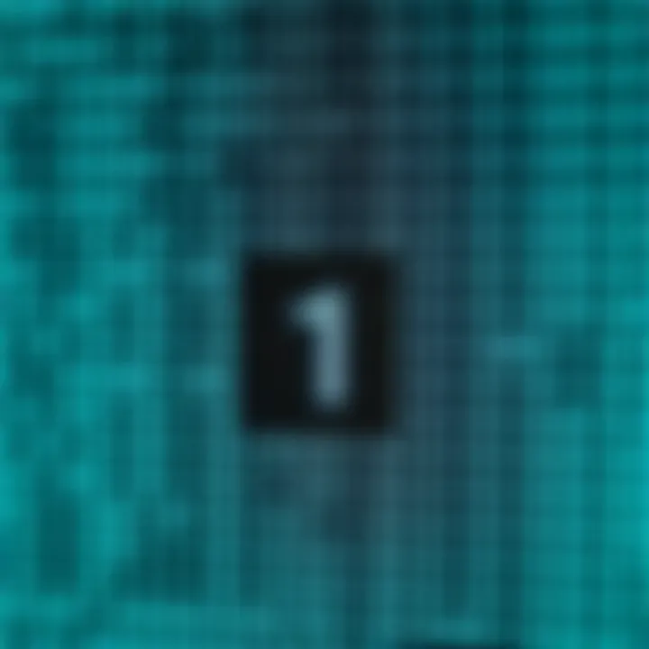 Diagram illustrating the binary number system with digits zero and one arranged in a grid