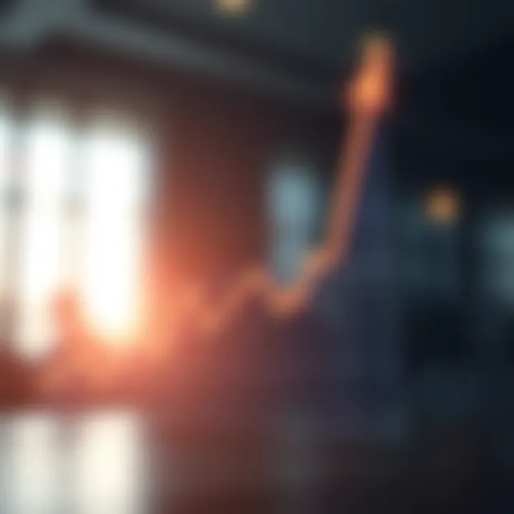 Digital graph showing an upward trend representing financial market growth in Kenya