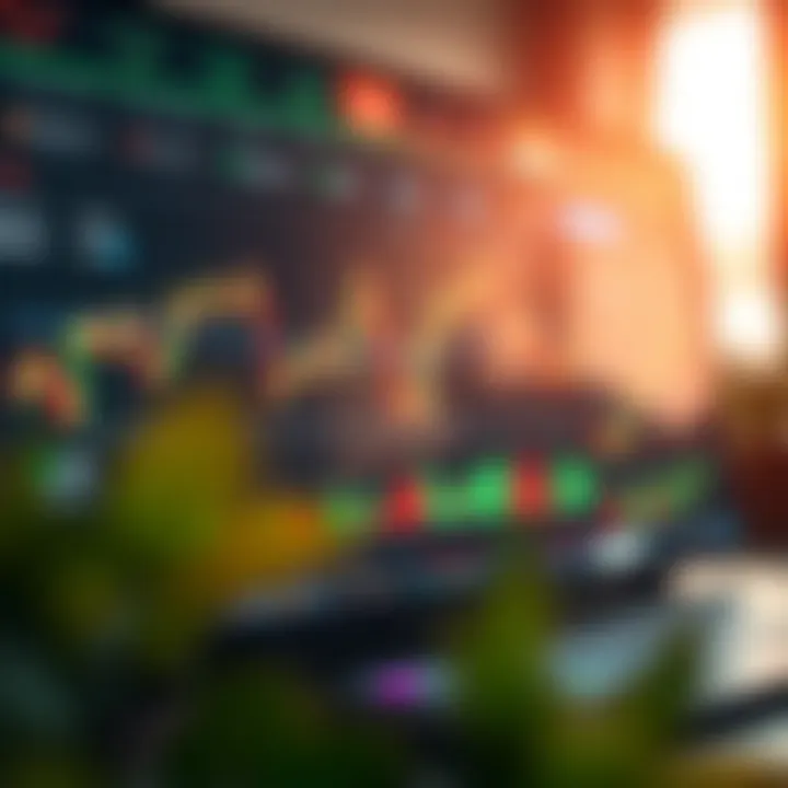 Dashboard of a binary trading platform showing charts and trade options