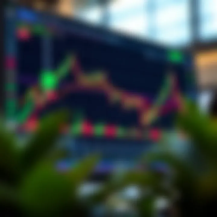 Interactive TradingView chart showing binary options data with various technical indicators for market analysis