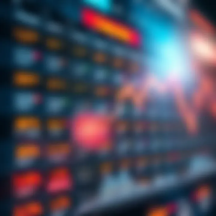 Economic calendar displaying key forex market events and indicators