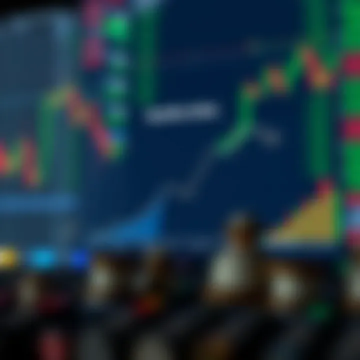 Graph comparing benefits and risks of forex trading bots with currency market backdrop