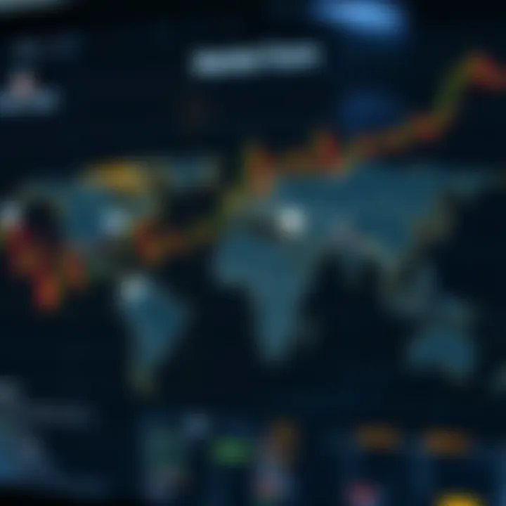 Global forex trading sessions map highlighting major market time zones