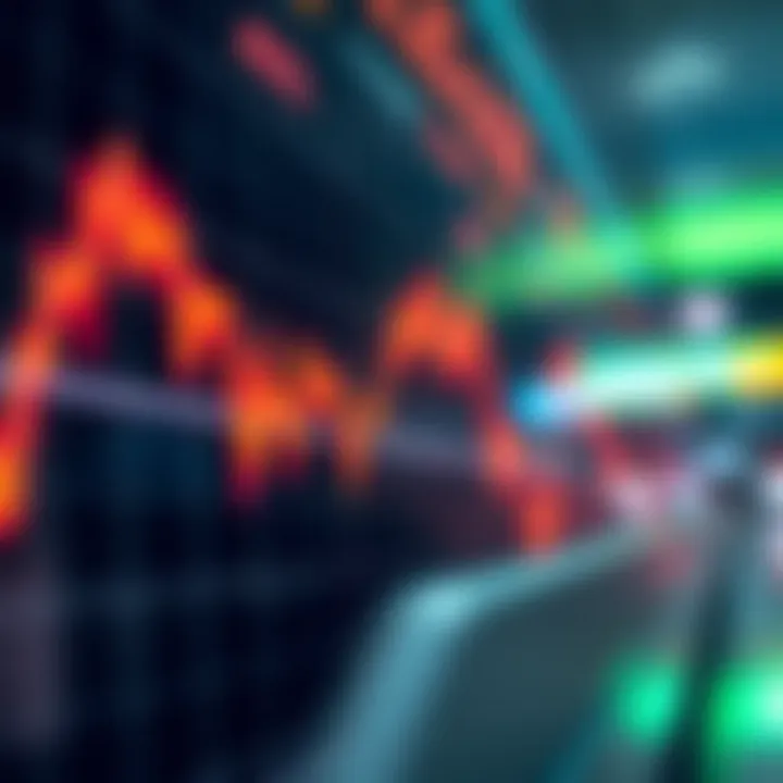 Graph showing currency exchange rate fluctuations in the forex market