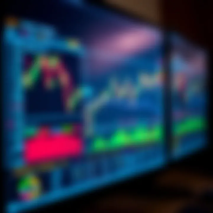 Computer screen displaying forex trading platform with charts and market data