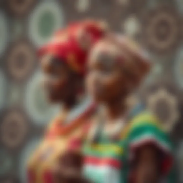 Illustration of cultural symbols and patterns reflecting Kenyan societal views on gender roles
