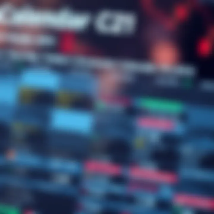 Calendar showing scheduled economic events and data releases for the day