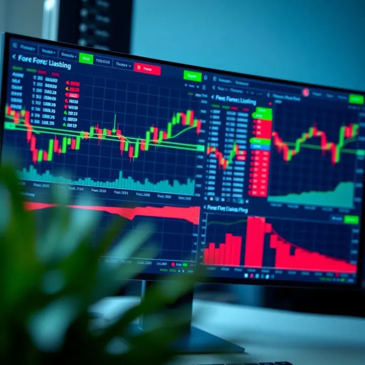 Interface displaying forex charts and trading options on a desktop screen