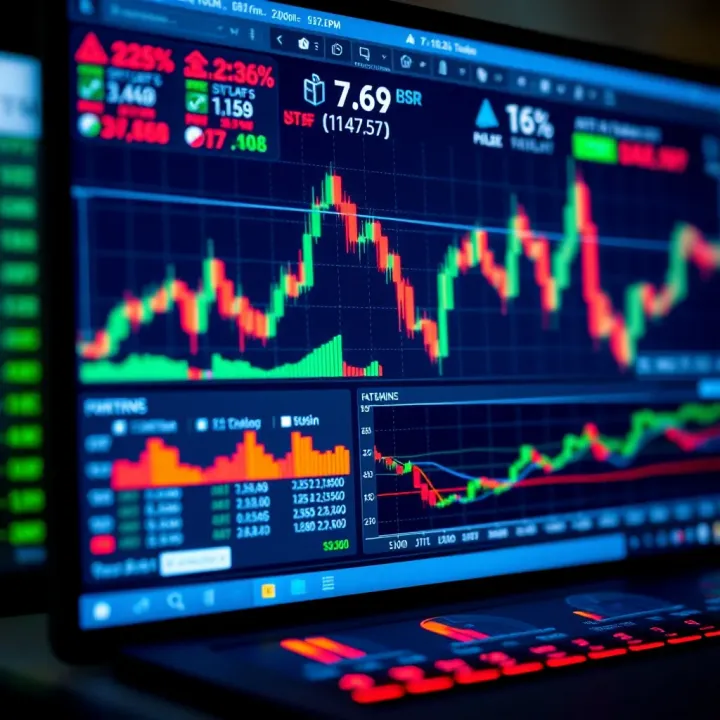 User interface displaying forex trading charts and tools on a digital platform