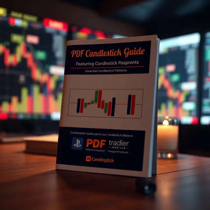 Screenshot of a downloadable PDF resource containing candlestick pattern references for traders