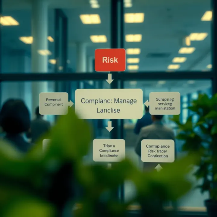 Diagram illustrating the flow of compliance risk management within an organization