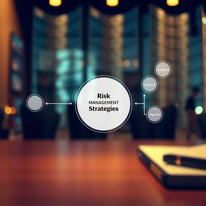 Diagram illustrating risk management strategies including avoidance, transfer, mitigation, and acceptance for Kenyan businesses