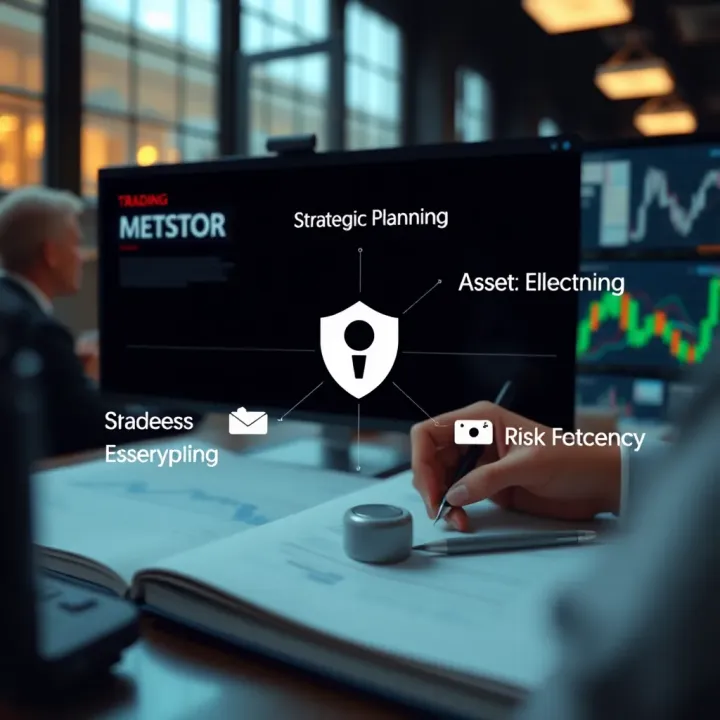 Strategic Planning for Threat Mitigation Illustration showing strategic planning to mitigate potential threats to business assets