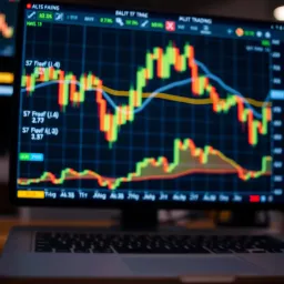 Illustration of forex trading charts and currency pairs on a digital screen