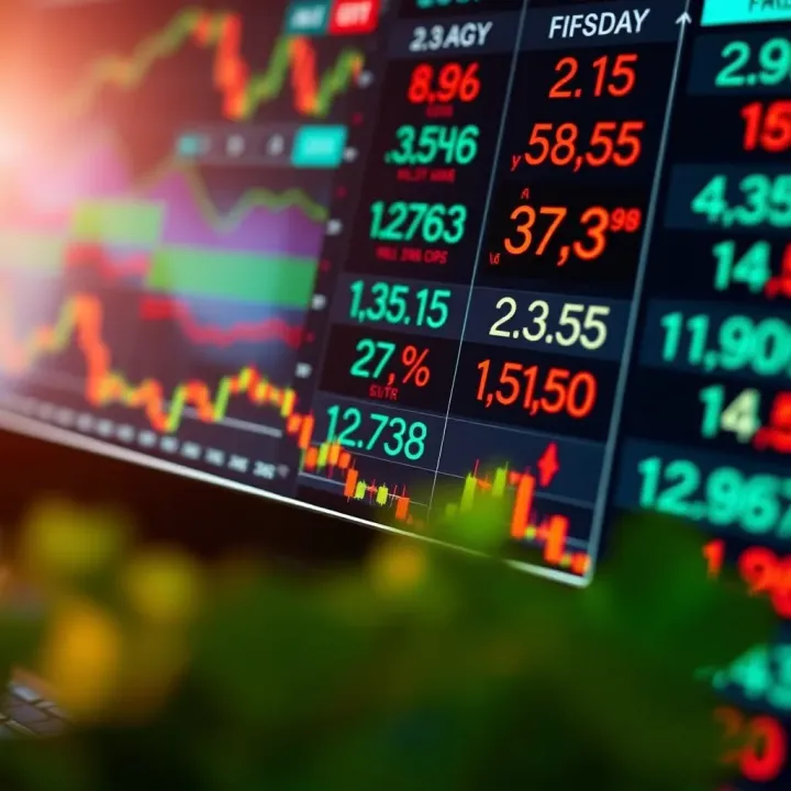 Visual representation of currency pairs and exchange rates in forex market