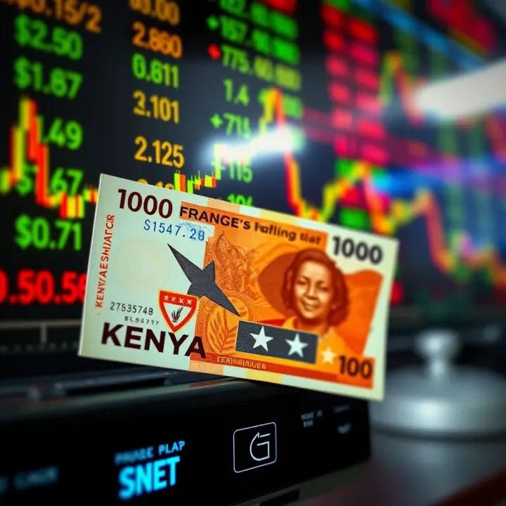 Chart showing currency exchange rates with Kenyan shilling prominently displayed