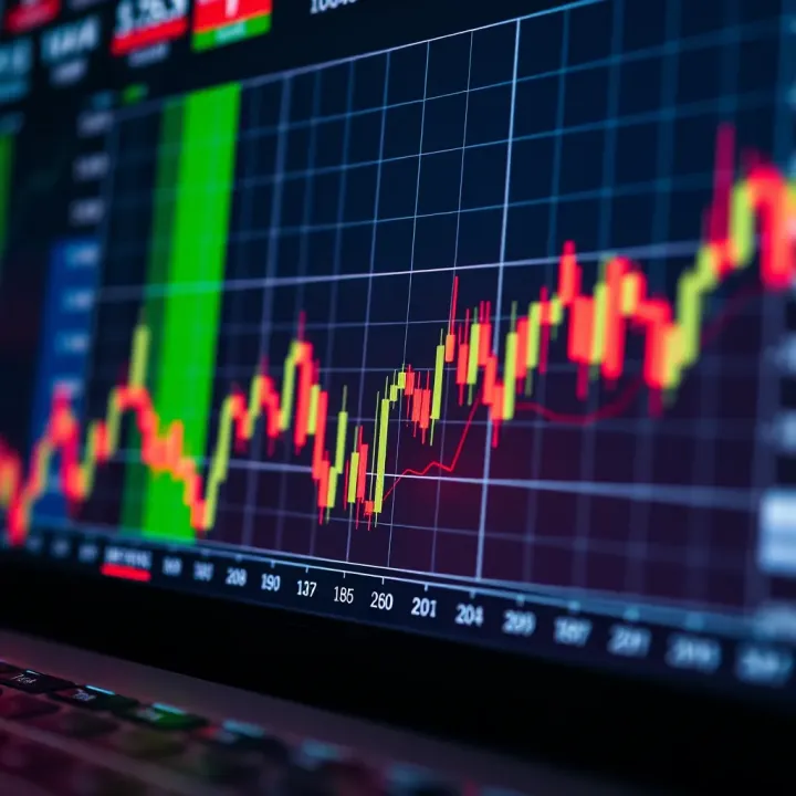 Graph showing forex market trends and currency pairs with Kenyan flag