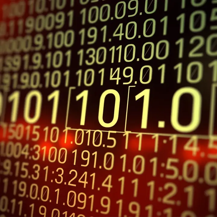 Illustration depicting the binary numeral system with digits and place values highlighted