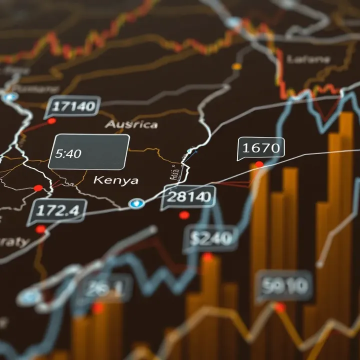 Applying US Economic Calendar Insights to Kenyan Business Strategies Map of Kenya with graphical overlays indicating application of US economic data in local business contexts