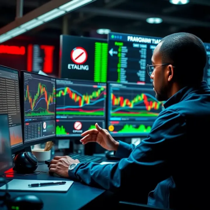 Managing Forex Trading Accounts Under Kenyan Regulations Illustration of a trader managing a forex account with charts and regulatory compliance symbols