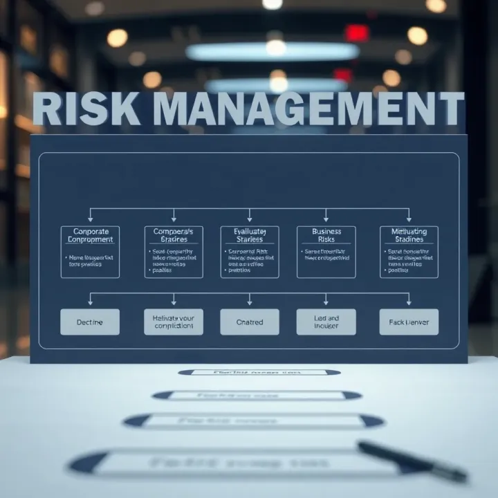 Flowchart illustrating the stages of identifying, evaluating, and mitigating business risks in a corporate environment