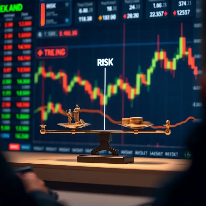 Chart showcasing risk and reward balance in forex binary options trading