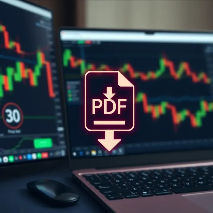 Safe download icon with a PDF document and a computer screen
