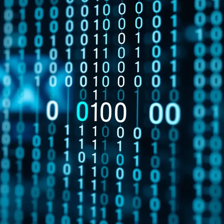Diagram illustrating the binary number system with base two highlighting zeros and ones
