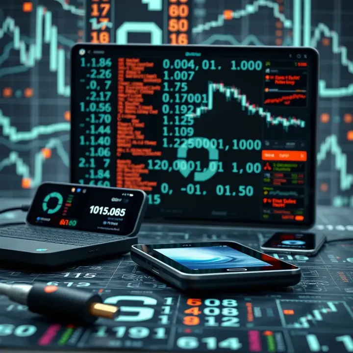 Conceptual representation of digital devices powered by binary code in everyday technology